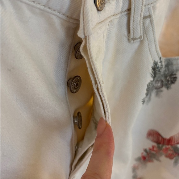 Free People Good Luck Printed Barrel Jeans in the Watercolor Wreath pattern - Picture 5 of 6